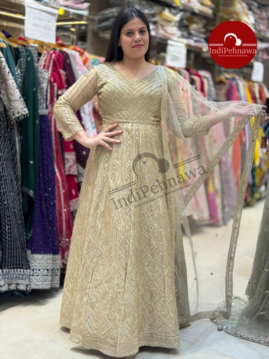 FRONT CUT IVORY ZARI HEAVY PARTY WEAR LEHNGA IN JALANDHAR PUNJAB