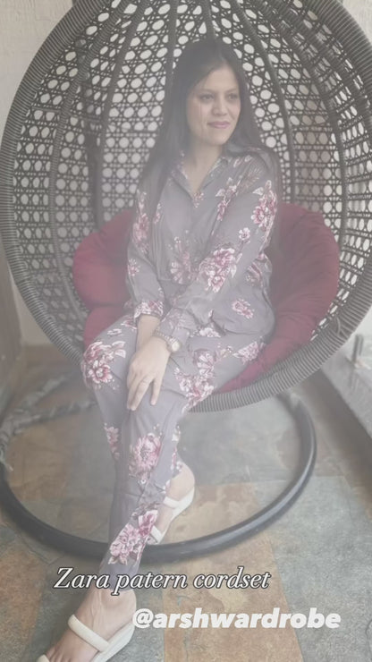 Poplin Floral Printed Cordset