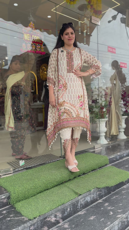 Punjabi Style Pure Crape Embroidered Dhoti Set – Jalandhar Fashion